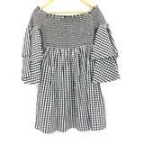 BP Smocked Gingham Ruffle Sleeve Dress- Size S
