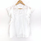 Vestique White Eyelet Blouse- Size S