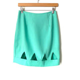 Moon Turquoise Triangle Cut Out Pencil Skirt- Size S