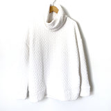 GapFit White Quilted Cowl Neck Pullover Sweater- Size L