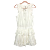 Mustard Seed White Ruffle Tiered Dress NWT- Size M
