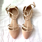 Charlotte Russe Tan Strappy Flats NWT- Size 7