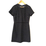 Madewell Black Striped Fitted Dress- Size 10