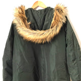 BB Dakota Green Faux Fur Hooded Jacket- Size XS