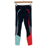 Lululemon Black/Gray/Mint/Orange Color Block with Back Zipper Pocket Leggings- Size 4 (Inseam 25")