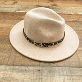 No Brand Wool Blend Animal Print Belted Hat