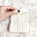 No Brand White Knit Beanie Hat