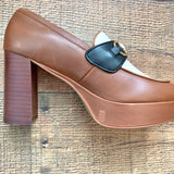 Steve Madden Cognac/White/Black Platform Loafers- Size 7 (See Notes)