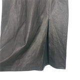 Spanx Black Leather Like Front Slit Midi Skirt NWT- Size S
