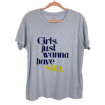 J. Crew Light Blue Girls Just Wanna Have Sun Tee- Size L (see notes)