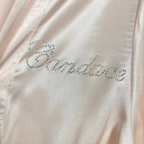 David's Bridal Blush Satin Rhinestone Candace Bridesmaid Robe- Size S/M