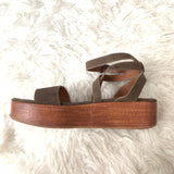 ABLE Brown Suede Platform Sandal- Size 7