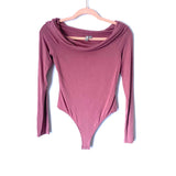 ASOS Fold Over Off the Shoulder Thong Bodysuit- Size 6