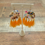 No Brand Multicolor Circle/Yellow Tassel Earrings