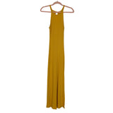 Sadie & Sage Yellow Ribbed Fitted Side Slit Dress- Size L