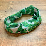 No Brand Green/White Palm Print Headwrap