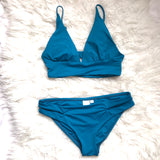 L*Space Turquoise Triangle Bikini Top- Size S (TOP ONLY)