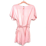 No Brand Light Pink Belted Romper- Size M
