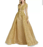 Mac Duggal Gold Lace and Beaded Gown NWT- Size 4
