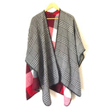 Nine West Reversible Black/White/Red Poncho Wrap NWT- Size OS