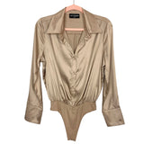 Kittenish Satin Button Up Thong Bodysuit- Size S (see notes)