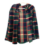 No Brand Plaid Sleeveless Poncho With Hook Closure And Hood- Size ~S (See Notes)