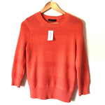 Banana Republic Orange 3/4 Sleeve Knit Striped Sweater NWT- Size XS