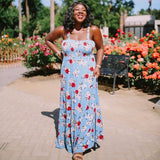 Loft Floral Smocked Tiered Maxi Dress- Size L (see notes)