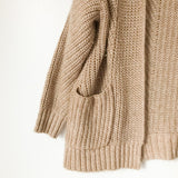 Lou & Grey Tan Knit Open Cardigan with Pockets - Size XS