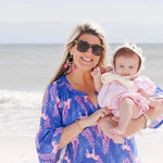 Lilly Pulitzer Blue and Pink Zebra Print Smocked Neck Dress- Size XL