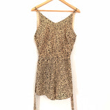 She + Sky Animal Print Belted Romper- Size S