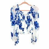 Buddy Love White/Blue Floral Constance Off The Shoulder Top NWT- Size XS (Sold Out Online!)