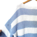 Fantastic Fawn Blue/White Striped Knit Sweater- Size M (see notes)