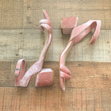 Gianni Bini Pink Velvet Sandals- Size 6.5