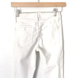FRAME White Distressed Skinny Jeans- Size 25 (Inseam 27”)