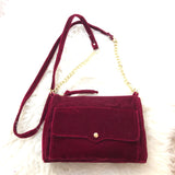 No Brand Velvet Maroon Cross Body Bag NWT