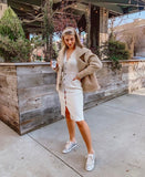RedBerry Tan Faux Fleece/Suede Jacket- Size S/M