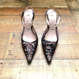 Vera Wang Multicolor Patterned Slingback Heels- Size 38.5 (See Notes)