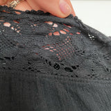 MiJo By Michelle Jonas Black Gauze Lace Trim Shorts- Size S