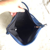 No Brand Blue Zipper Fold Over Magnetic Crossbody with Detachable Strap