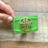 No Brand Faux Leather Tory Burch Green Cuff Bracelet NWT