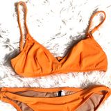 J Crew Orange Tie Back Bikini Top- Size S (TOP ONLY)