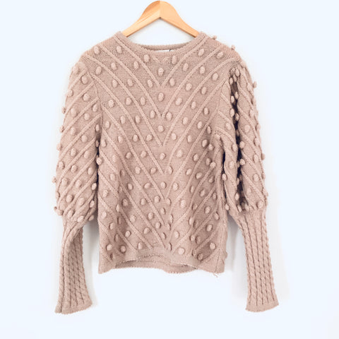 Chicwish Blush Pom Front Sweater NWT- Size ~S
