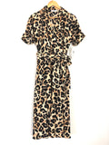 Eliza J Leopard Midi Belted Dress - Size 2