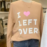 Friday + Saturday Peach "I <3 Leftovers" Crewneck Sweatshirt NWT- Size M