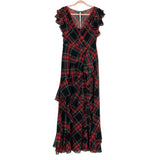 Lauren by Ralph Lauren Plaid Faux Wrap Ruffle Floor Length Dress- Size 4 (see notes)