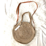 Sole Society Round Jute Large Shoulder Bag (with Crossbody option) NWT