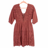 Listicle Brick Eyelet Babydoll Dress NWT- Size S