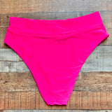 Aerie Hot Pink High Waisted Bikini Bottoms- Size XXL (we have matching top, sold out online, see notes)