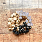No Brand Black/Gray/Gold Beaded Dangle Bracelet